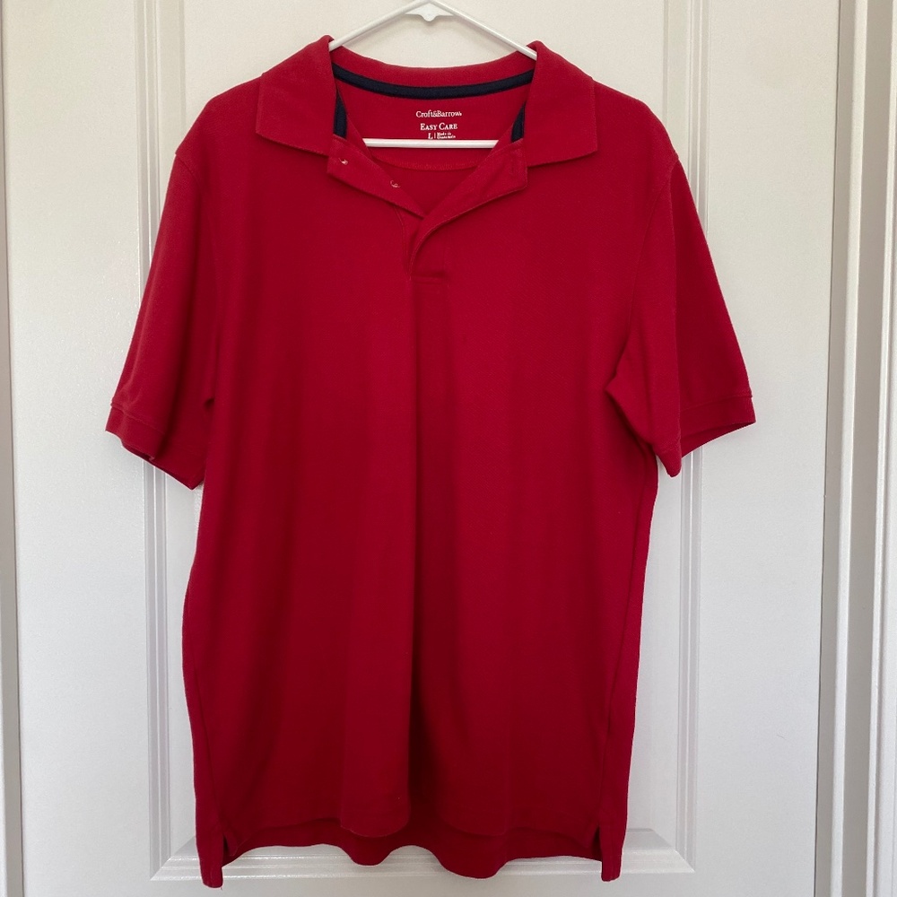 👕🔥 Croft & Barrow Men's Red Polo Size Large